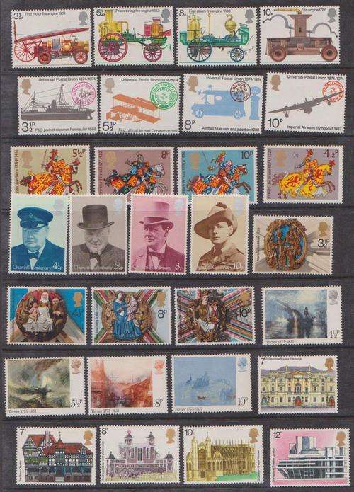 Great Britain - 1974/75 - 7 Complete Sets - Total 25 Stamps