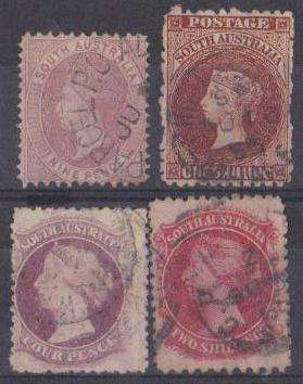 British Colonies - Southern Australia 1876/1900 - 4 Different Vols