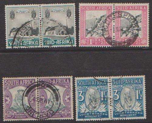 SA Union 1933 - Voortrekkers - Complete Set Of 4 - Horizontal Pairs. 2010CVR240.00.