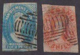 Australia/Tasmania - 1857/67 - 4d + 1 Shilling