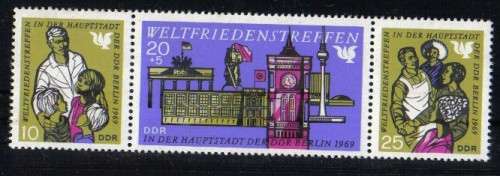 Germany-1969-Complete Set-Strip Of 3