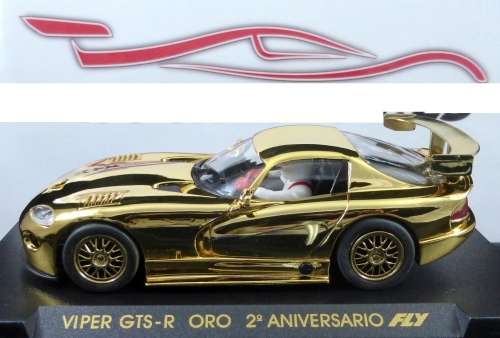 Scalextric FLY E7 Dodge Viper 2nd Anniversary Gold Plated SPANISH VERSION  BRAND NEW  1/32 SLOT CAR