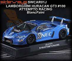SIDEWAYS LAMBORGHINI HURRACAN N100 ATTEMPTO RACING BLANCPAIN SWCAR03J 1/32 SLOT CAR LOCAL STOCK