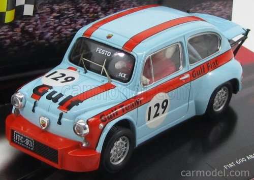 Scalextric SCX FIAT 600 1000 ABARTH GULF TEAM N 129 61190  Rare low price New 1/32 slot car