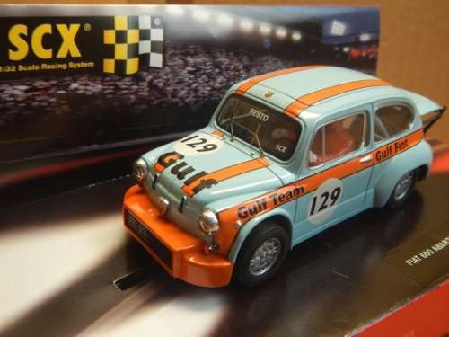 Scalextric SCX FIAT 600 1000 ABARTH GULF TEAM N 129 61190  Rare low price New 1/32 slot car
