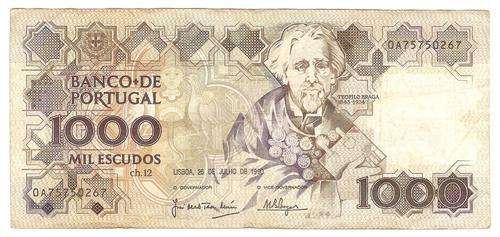 Portugal 1000 Escudos 1990 P.181g F+ condition