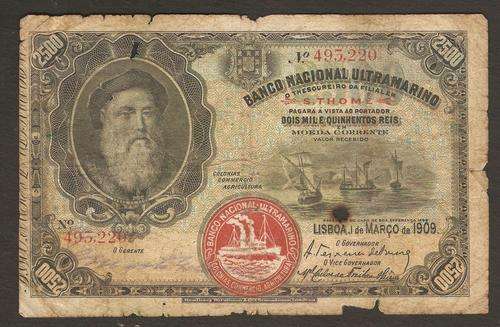 St Thomas & Prince 2500 Reis 1909 P.8b *Rare in any condition*