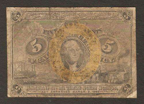 USA 5 cents - Fractional Currency - act of 1863