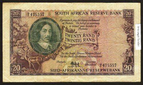 SA 20 Rand (MH de Kock 4th issue) 1961, in F condition