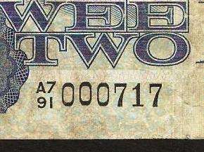 SA 2 Rand (G de Kock 2nd issue) 1981, with serial no. *000717*