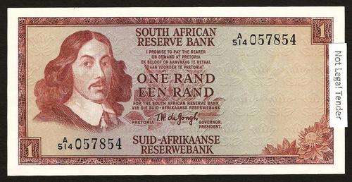 SA 1 Rand (TW de Jongh 1st issue)1967, E/A, in aUNC condition