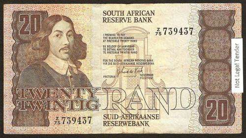 SA 20 Rand (G de Kock 3rd issue)1984, in F condition - Z75 Replacement note