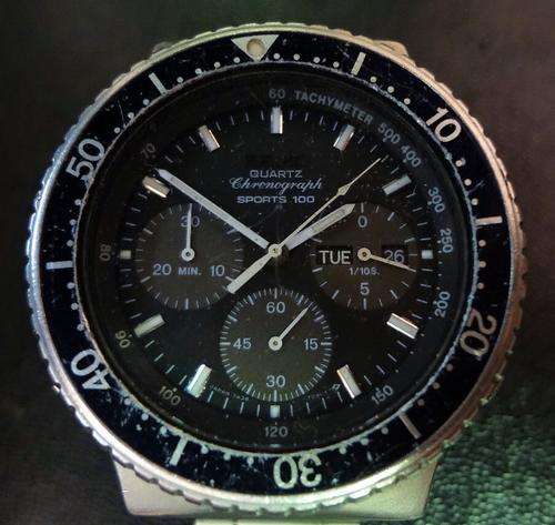 1980s SEIKO Quartz Chronograph SPORTS 100 7A38 7070 in working order