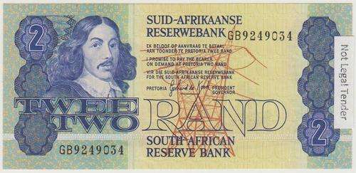 SA 2 Rand (G de Kock 3rd issue)1989 in aUNC condition