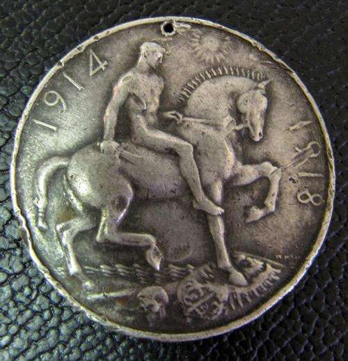 WWI War Medal, Full size, awarded to PTE. J September  1st C.C.