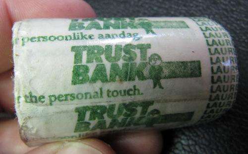 Roll of uncirculated 1990 50c coins from Trust Bank - roughly R10 worth