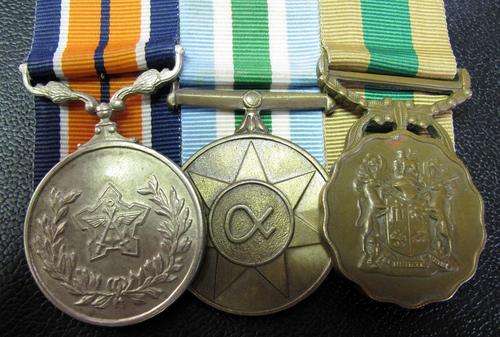 SADF group of 3 medals, Full size, on bar