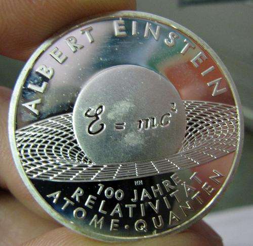 Germany 10 Euro 2005 silver Proof coin - 100yr anniversay of the theory of relativity