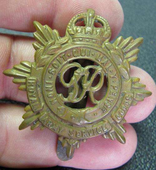 circa. WWI Royal British Military - Royal Army Service Corps cap badge - Brass, slider