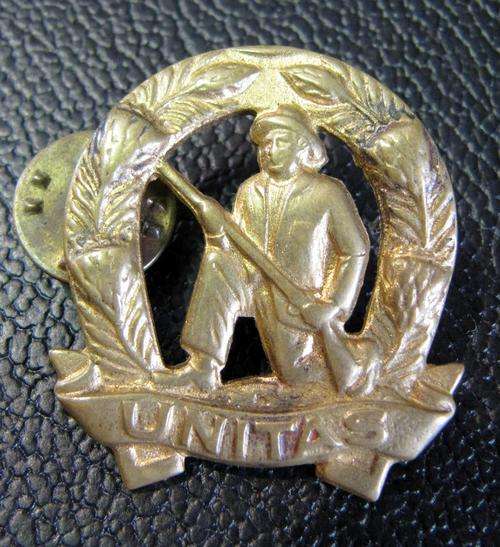 1963-76 UNITAS commando collar badge, facing left - Brass, two pins