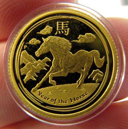 1/10 Fine Gold 24ct - Australia 15 Dollars 2014 Proof coin(Year of the Horse)