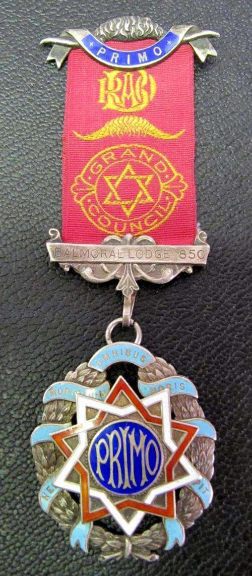 1930 RAOB Grand Council PRIMO silver Jewel - Balmoral Lodge no.850