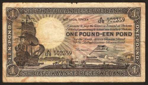 SA 1 Pound(Postmus 1st issue)1942 in F condition
