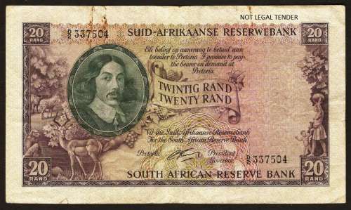 SA 20 Rand(G Rissik 1st issue)1962, A/E in F/F+ condition - with rust marks