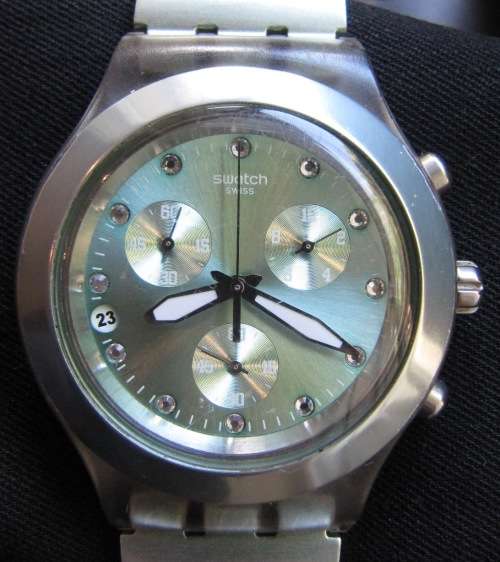 Swatch - IRONY - Diaphane, Womans/Kids Chronometer quartz watch - in Mint Green