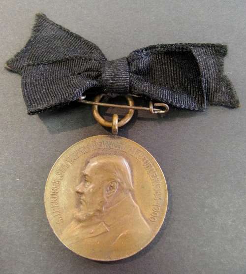 1904 Paul Kruger funeral medal with ribbon