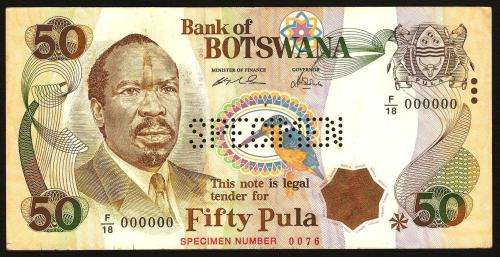 Botswana 50 Pula ND(2000) P.22 EF condition *SPECIMEN* note-CRAZY R1 START!!!