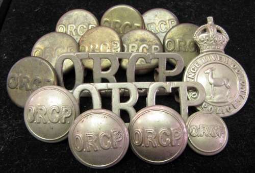 1908-13 Orange River Colony Police - Cap Badge, Shoulder titles, Buttons