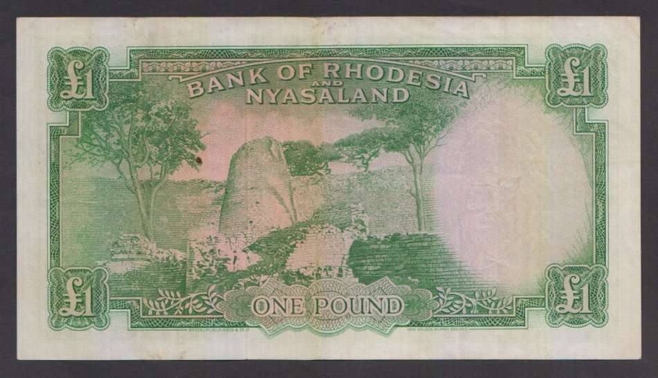 Rhodesia and Nyasaland 1 Pound 5th November 1956 -VF