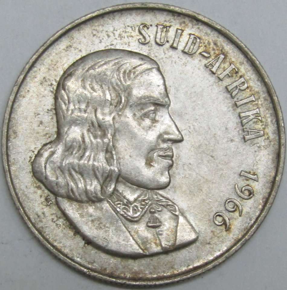 1966 Republic of South Africa  Silver Rand "TAGGED EAR"