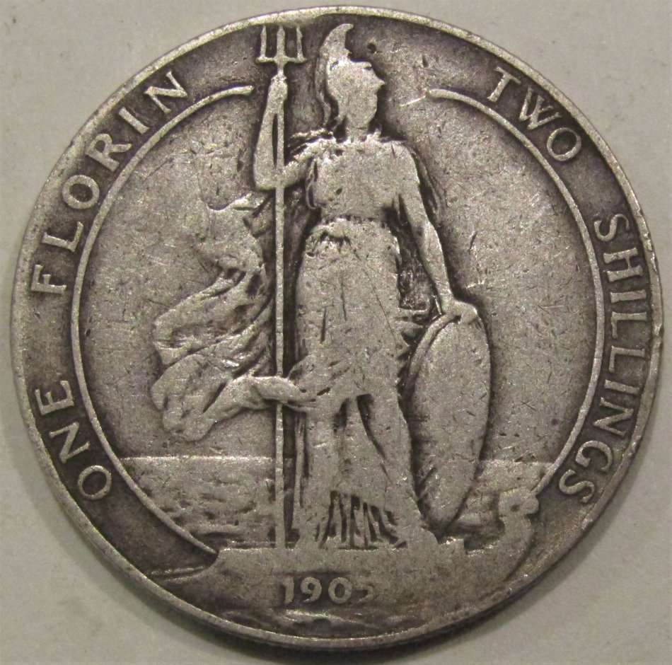 1905 Great Britain Edward VII Florin-*Key date*