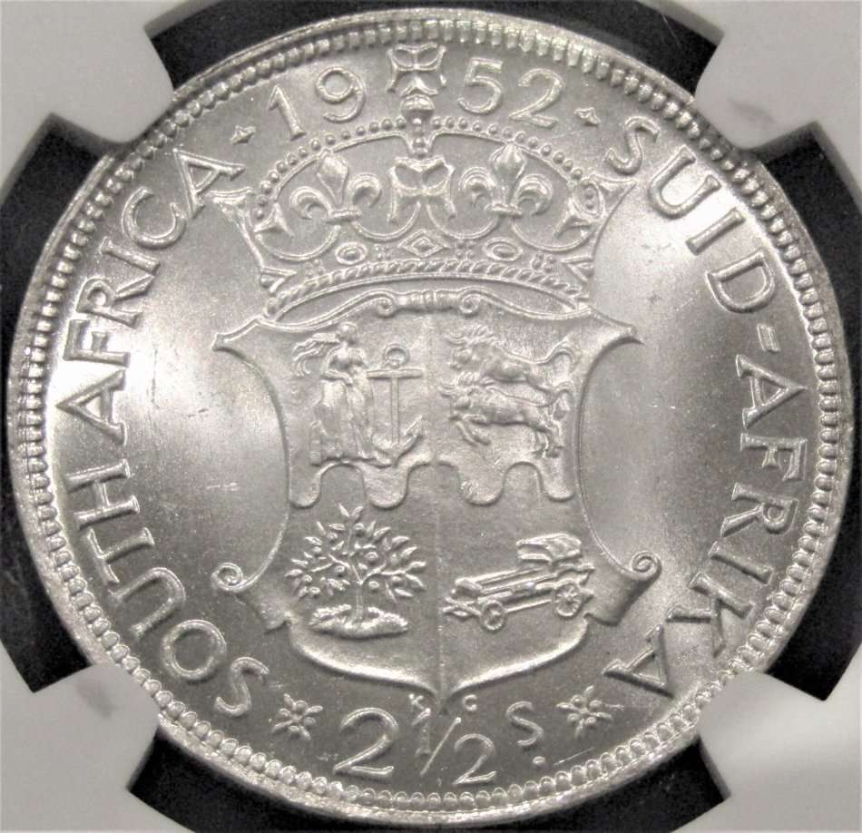 1952 Union of South Africa 2-1/2 Shillings NGC graded MS65