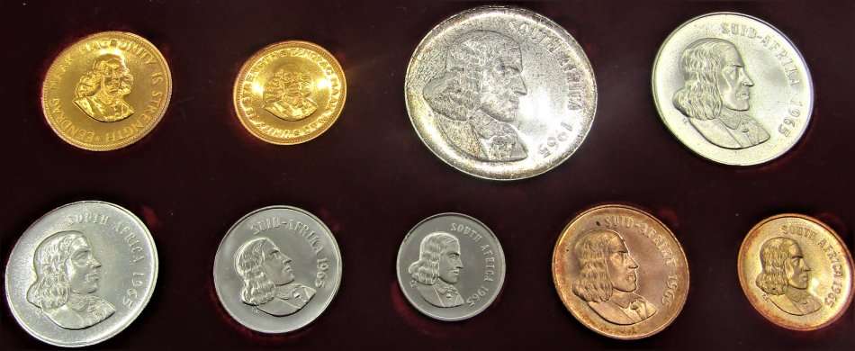 1965 Republic of South Africa  Long Proof Set-GOLD INCLUDED
