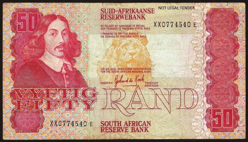 SA 50 Rand 1984 (G de Kock 3rd Issue)  XX Replacement note