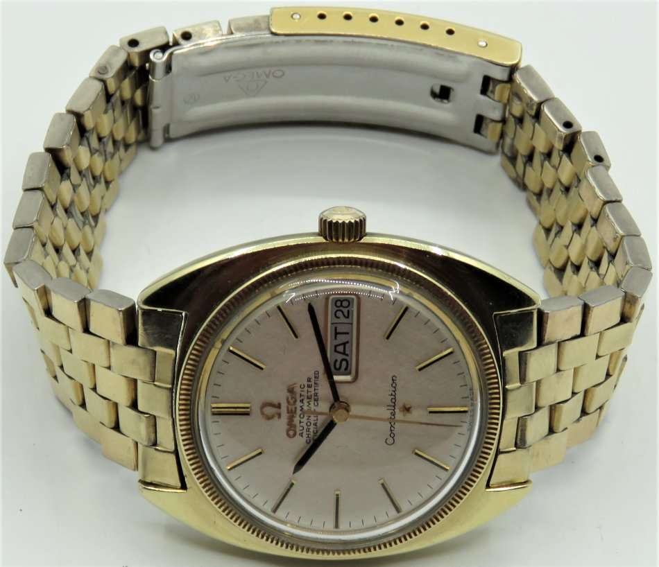 "RESERVED FOR NKB68" Omega Constellation cal.751 day/date with linen dial and Omega box