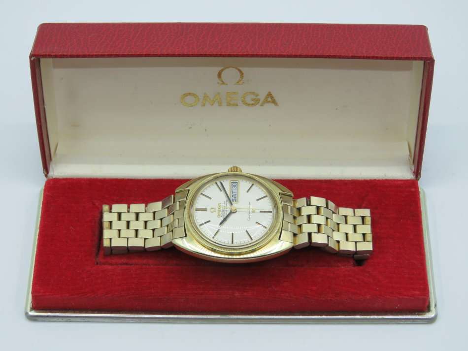 "RESERVED FOR NKB68" Omega Constellation cal.751 day/date with linen dial and Omega box