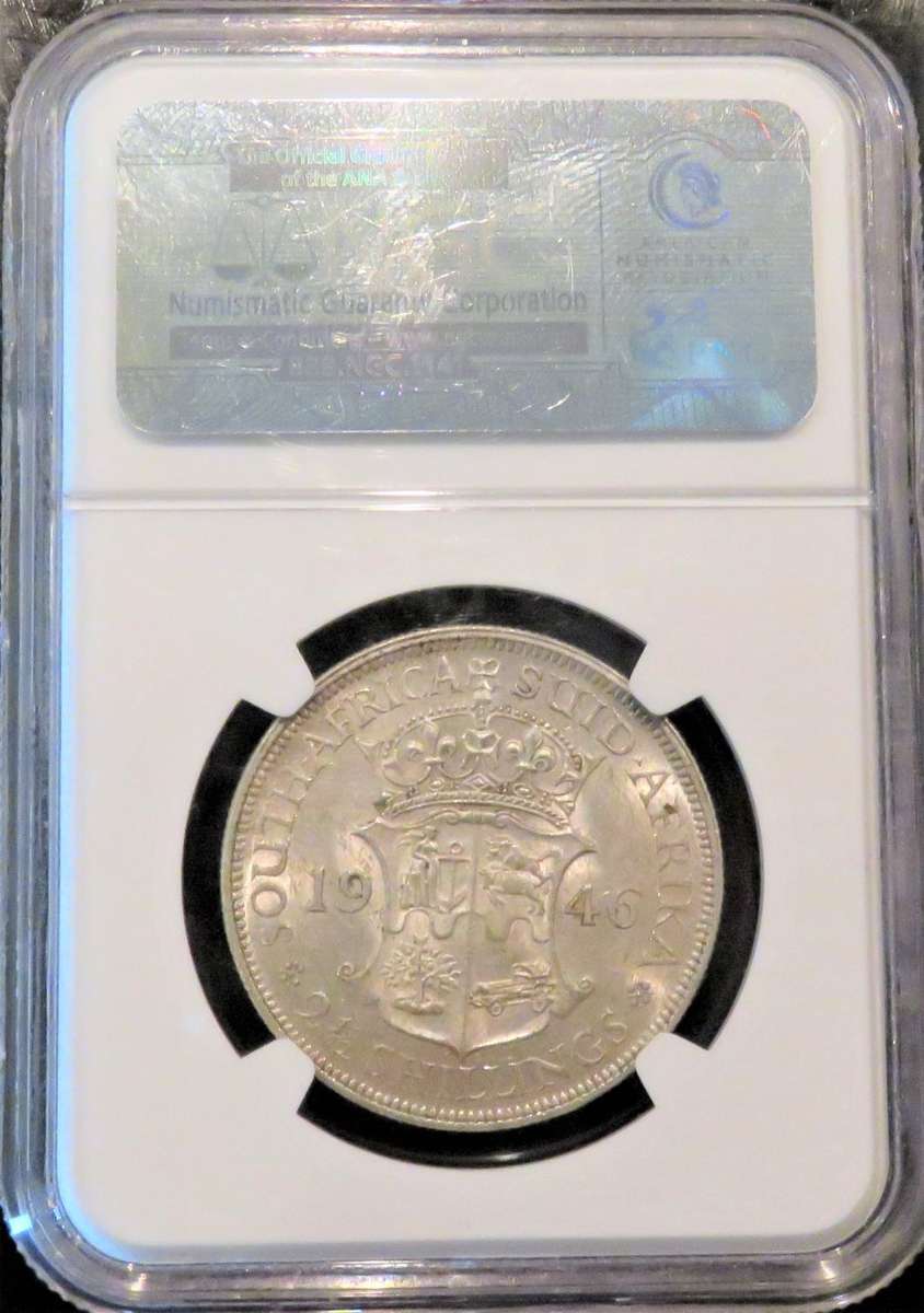 1946 Union of South Africa 2.5 Shillings NGC graded AU55
