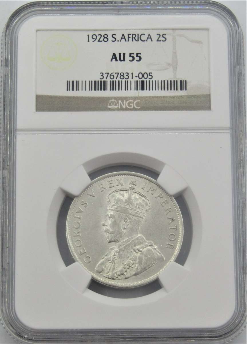 1928 Union of South Africa Florin NGC Graded AU55