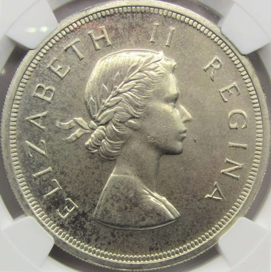 1959 Union of South Africa 5 Shillings NGC Graded PROOFLIKE 66