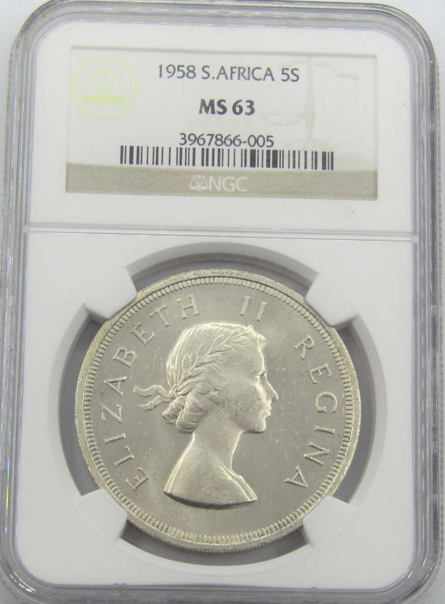 1958 Union of South Africa 5 Shillings MS63