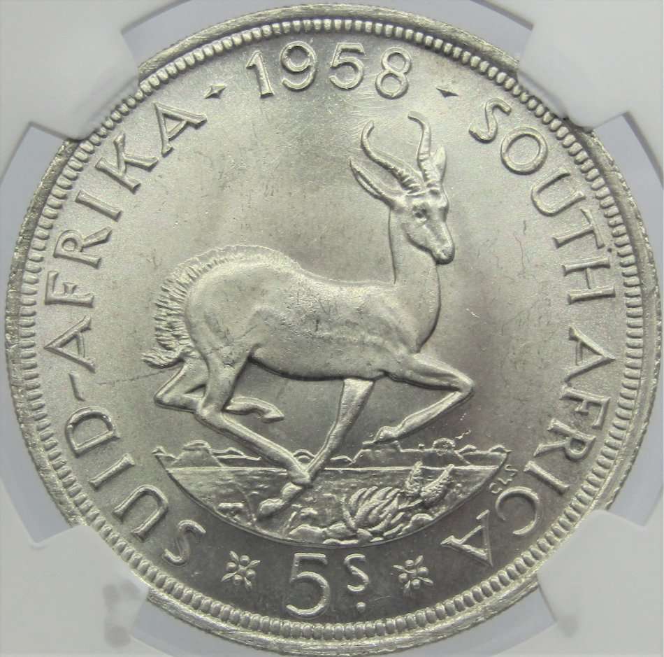 1958 Union of South Africa 5 Shillings MS63