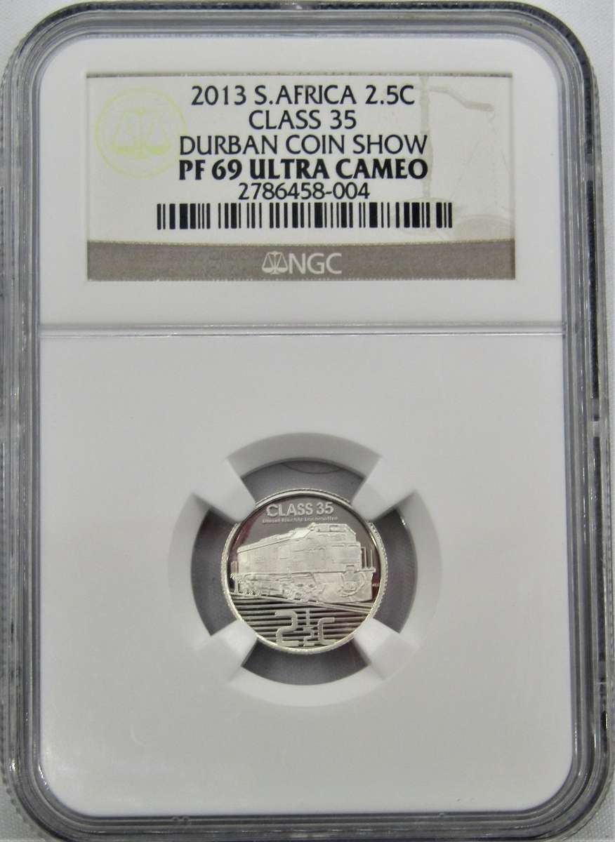 2013 Silver 2.5 Cents DIESEL CLASS 35 DURBAN COIN SHOW  PF69 ULTRA CAMEO FINEST KNOWN