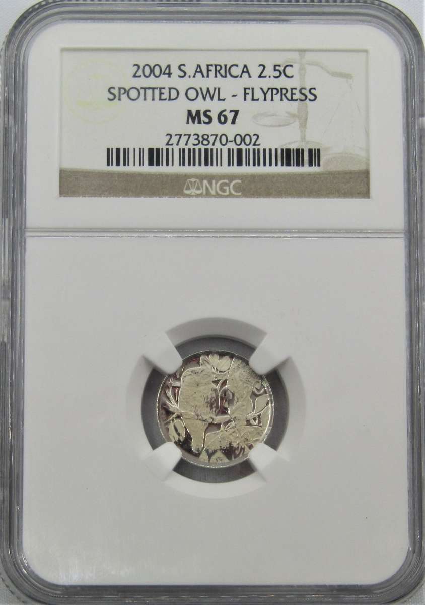 2004 Silver 2.5 Cents SPOTTED OWL -FLYPRESS  NGC Graded MS67