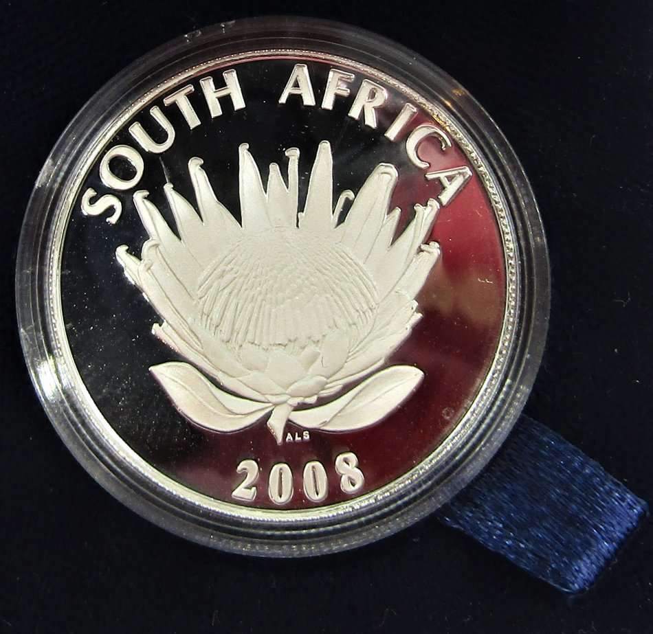 2008  Ghandi Silver Proof R1 in original SA MUNT BOX with COA