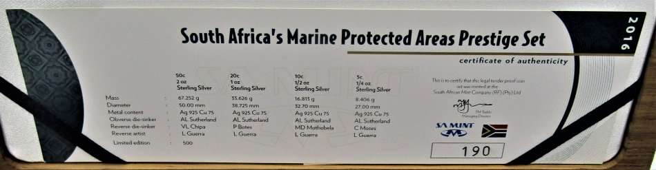 2016  Marine Protected Areas Prestige Silver Set (3.75 OZ Pure Silver)