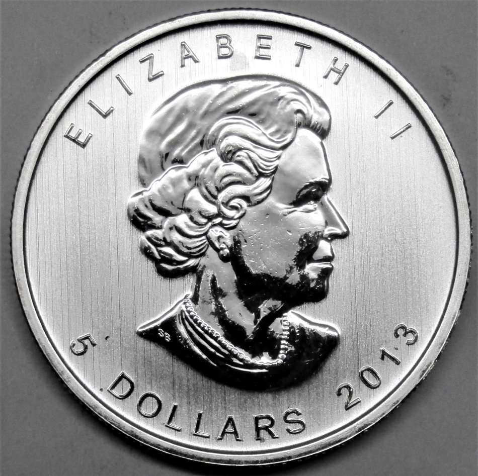 2013 Canada 1 OZ 9999 Fine Silver Proof 5 Dollars